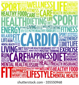 CARDIO word cloud background, health concept