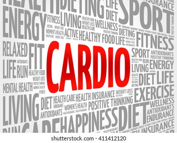 CARDIO word cloud background, health concept