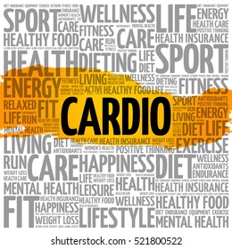 CARDIO word cloud collage, fitness, sport, health concept