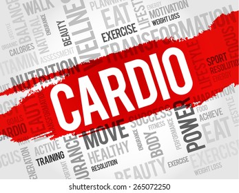 CARDIO word cloud, fitness, sport, health concept