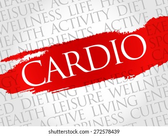 CARDIO word cloud, fitness, sport, health concept