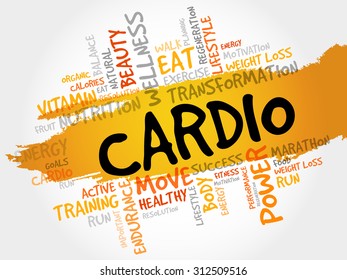 CARDIO word cloud, fitness, sport, health concept