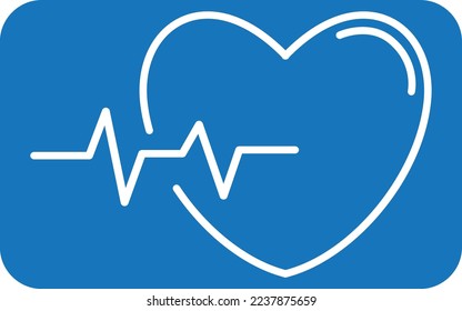 Cardiogram analysis icon, heart diagnosis icon blue vector