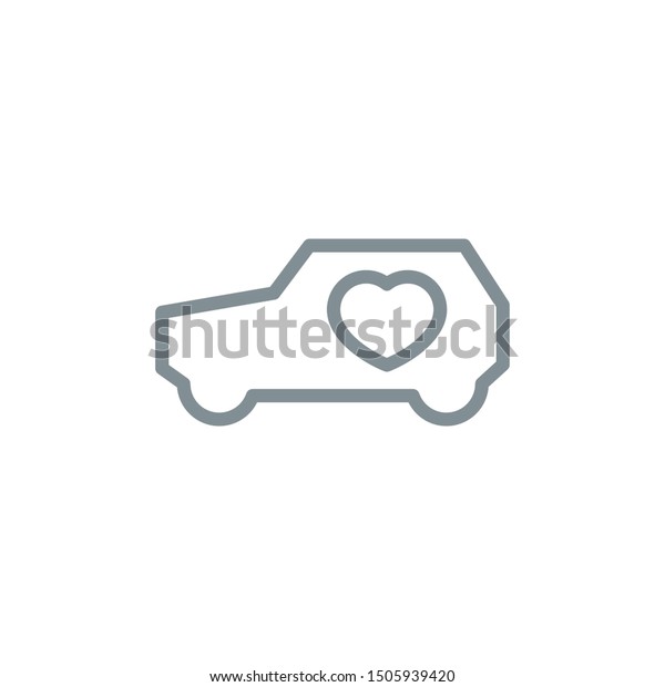 cardiogram auto heart outline flat icon.\
Single high quality outline logo symbol for web design or mobile\
app. Thin line sign design logo. repair gray icon pictogram\
isolated on white\
background