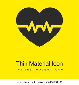 Cardiogram bright yellow material minimal icon or logo design