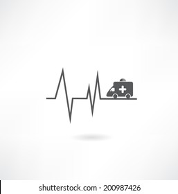 cardiogram with car icon