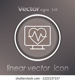 cardiogram computer. Illustration of telemedicine and physical health illustration. stethoscope, heart. For the body and distance medicine and health infographics.