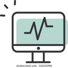 cardiogram of computer vector icon