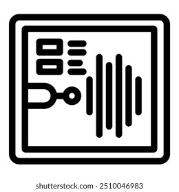 Cardiogram device is recording a heartbeat and displaying the result on a screen