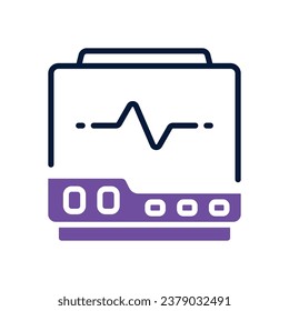 icono de doble tono cardiográfico. icono vector para tu sitio web, móvil, presentación y diseño de logotipo.