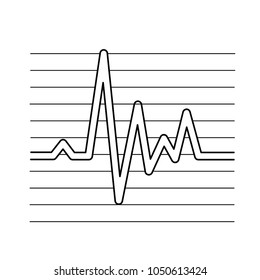 Cardiogram, electrocardiography vector line icon isolated on white background. Sinus trace line icon for infographic, website or app. Icon designed on a grid system.