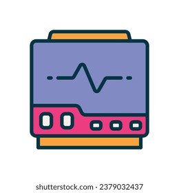 cardiogram filled color icon. vector icon for your website, mobile, presentation, and logo design.