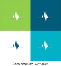 Cardiogram green and blue material color minimal icon or logo design