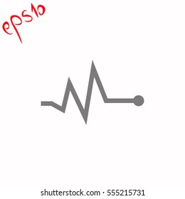 Cardiogram grey icon.
