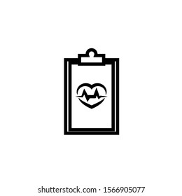 cardiogram, heart diagnosis report vector icon on white