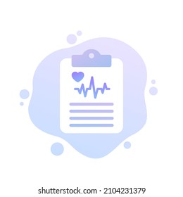 cardiogram, heart diagnosis report vector illustration