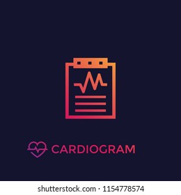 cardiogram, heart diagnosis, vector icon