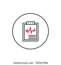 cardiogram, heart diagnosis vector linear icon