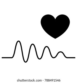 Cardiogram and a heart icon, Vector illustration
