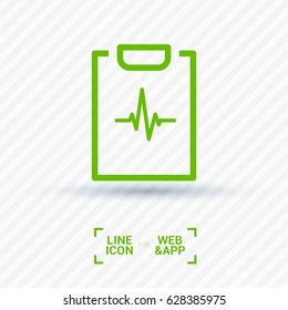 cardiogram heart line vector icon