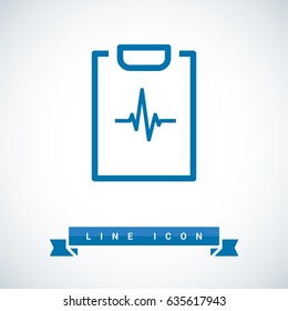 cardiogram heart line vector icon