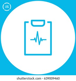 cardiogram heart line vector icon