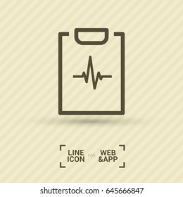 cardiogram heart line vector icon