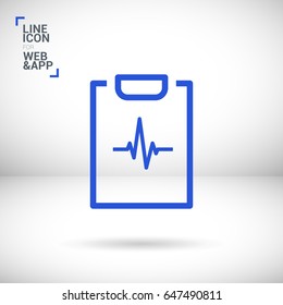 cardiogram heart line vector icon