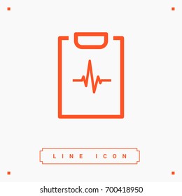 cardiogram heart line vector icon
