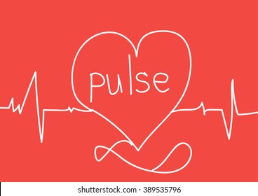 cardiogram heart pulse vector concept
