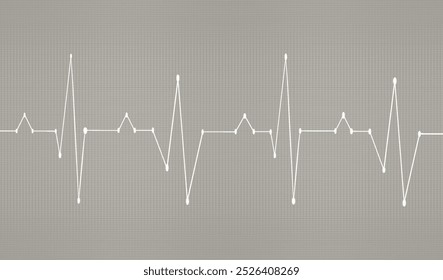 Cardiogram of the heart rate. Gray heart rate illustration. Vector illustration EPS 10