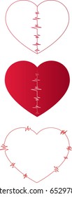 Cardiogram, heart wave, heartbeat symbol