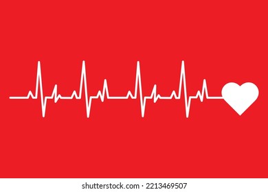 Cardiogram of the heart.Central line in the shape of a heart. Pulse line of the heart. Heartbeat line. Heart beat. Vector illustration for medical offers and websites.