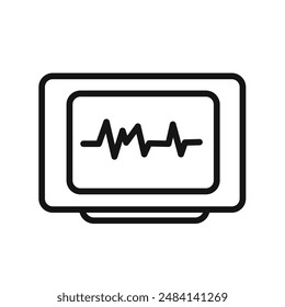 cardiogram icon black and white vector sign