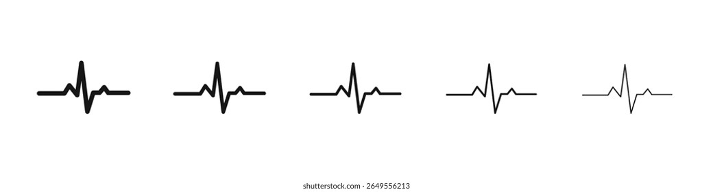 cardiogram icon black and white vector sign