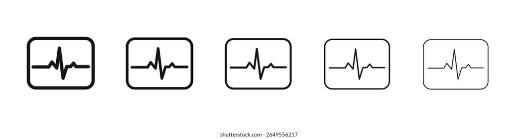 ícone do cardiograma sinal de vetor preto e branco
