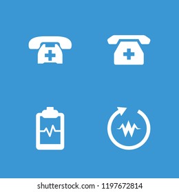 Cardiogram icon. collection of 4 cardiogram filled icons such as heartbeat clipboard, medical phone. editable cardiogram icons for web and mobile.