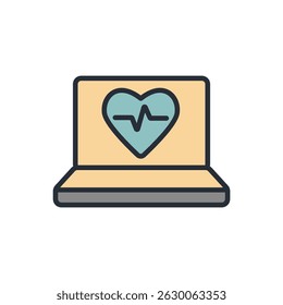 Cardiograma icono de colección. estilo de diseño con fondo