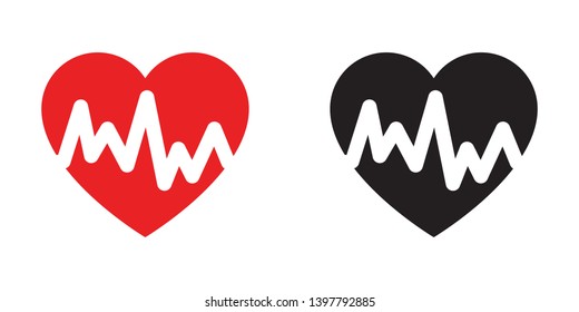 Cardiogram Icon in Color and Black Version