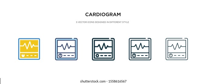 cardiogram icon in different style vector illustration. two colored and black cardiogram vector icons designed in filled, outline, line and stroke style can be used for web, mobile, ui