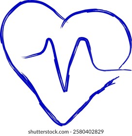 cardiogram icon in Doodle style
