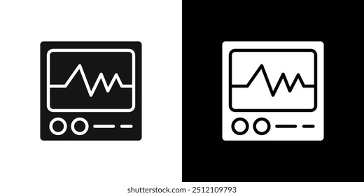 cardiogram icon Flat fill set collection
