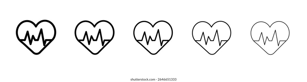 Icono de cardiograma Logotipo de contorno simple plano