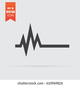 Cardiogram icon in flat style isolated on grey background. For your design, logo. Vector illustration.