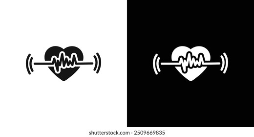 cardiogram icon Flat vector set outline