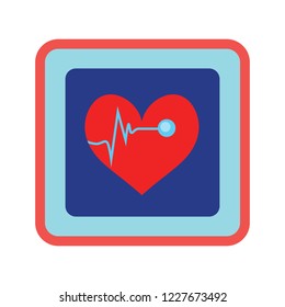 Cardiogram icon. Heartbeat symbol, ecg or ekg heart beat illustration