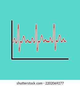 cardiogram icon on a white background, vector illustration
