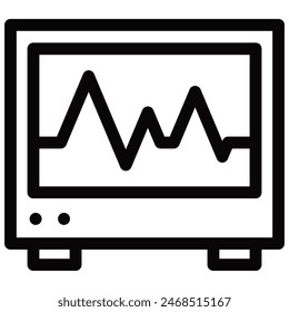 cardiogram icon with outline style