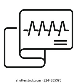 Cardiogram icon outline vector. Ecg heart. Cardiac doctor