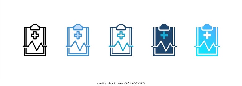 Cardiogram icon set multiple style collection